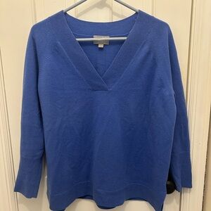 PURE COLLECTION 100% CASHMERE COBALT BLUE V-NECK SWEATER US SZ 8/10